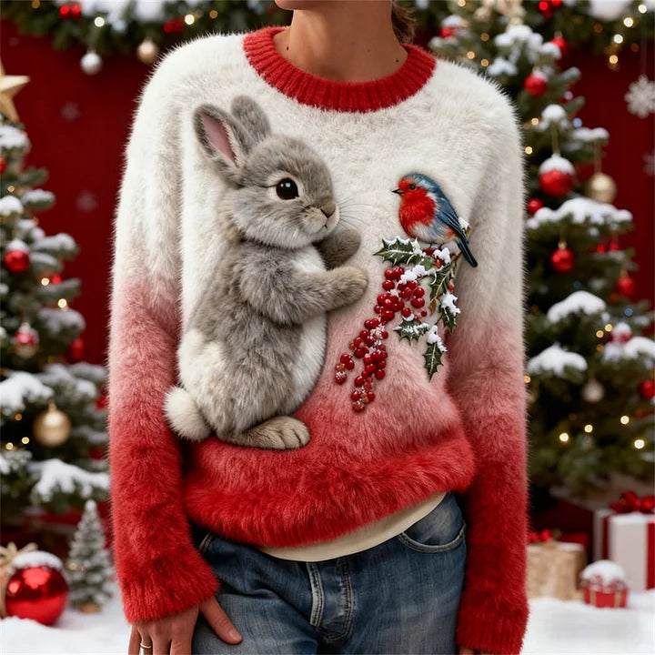 Holly | Holiday Bunny Plush Sweater