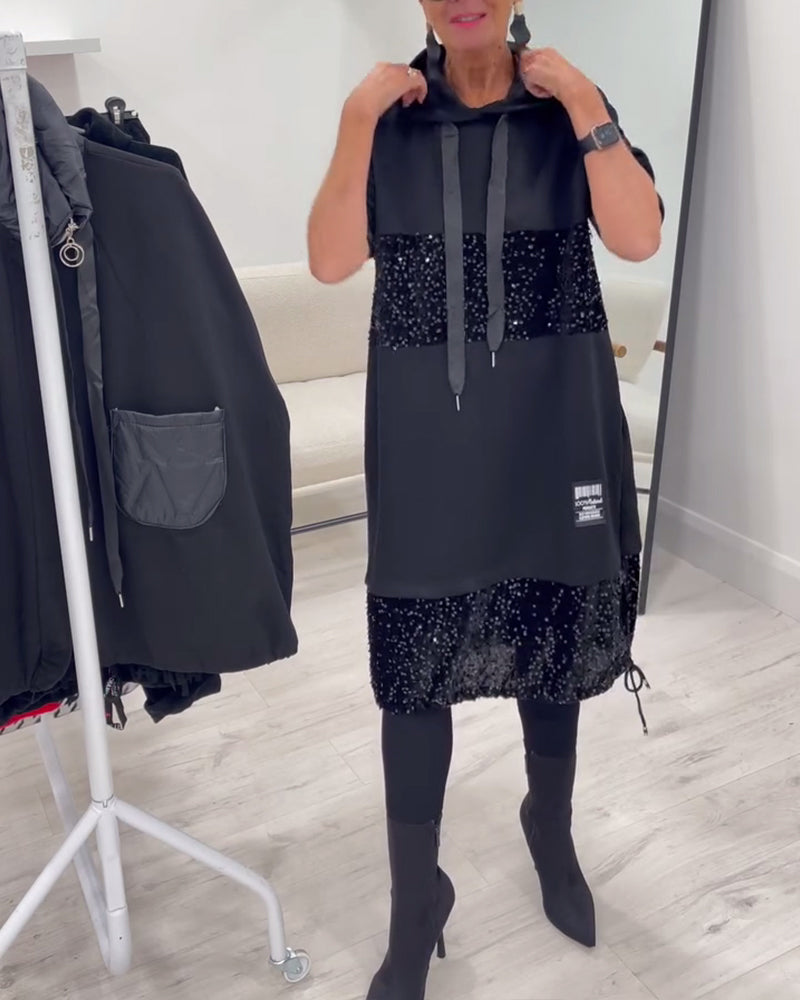 Lucinda | Sparkle Hooded Sweater Dress
