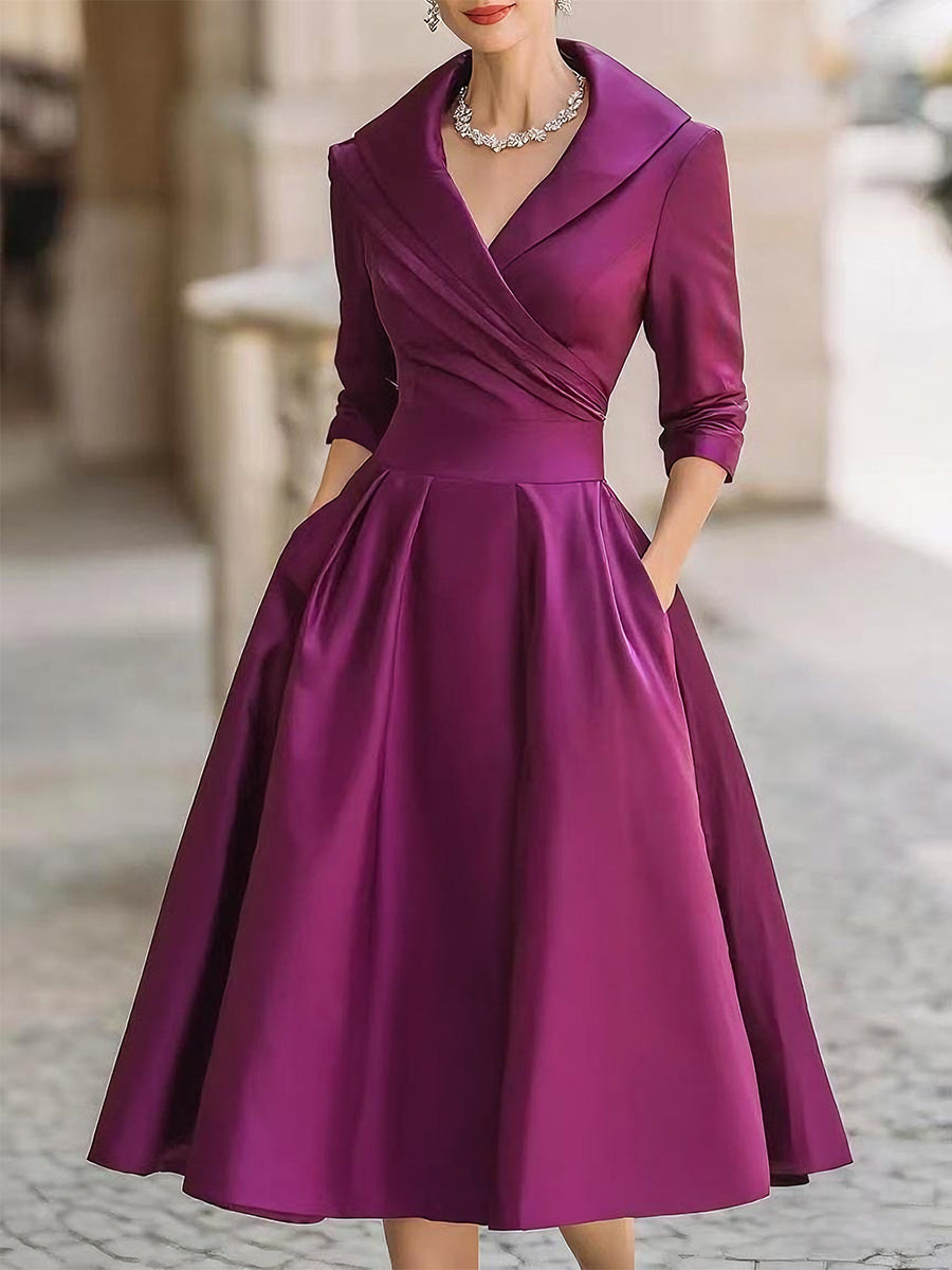 Evelyn | Satin midi dress