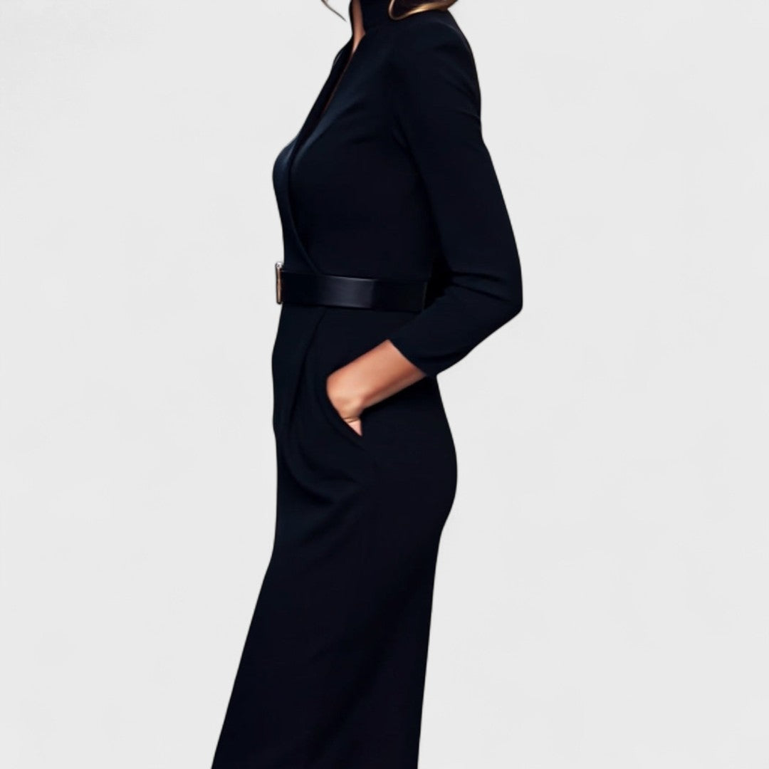 Mary | Elegant Belted Midi Dress