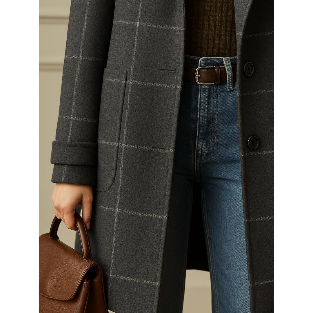 Kristin | Classic Plaid Wool Coat