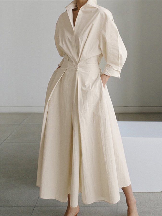 Isabelle | Refined Maxi Shirt Dress