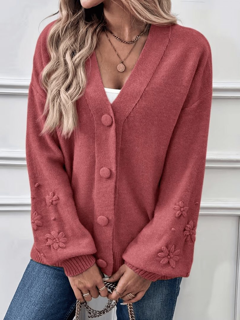 Arlene | Elegant Floral Knit Cardigan