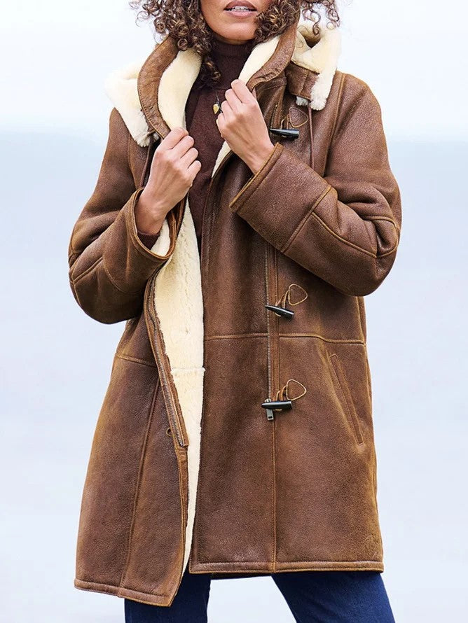 Amelia™ | Luxe Faux Shearling Hooded Coat