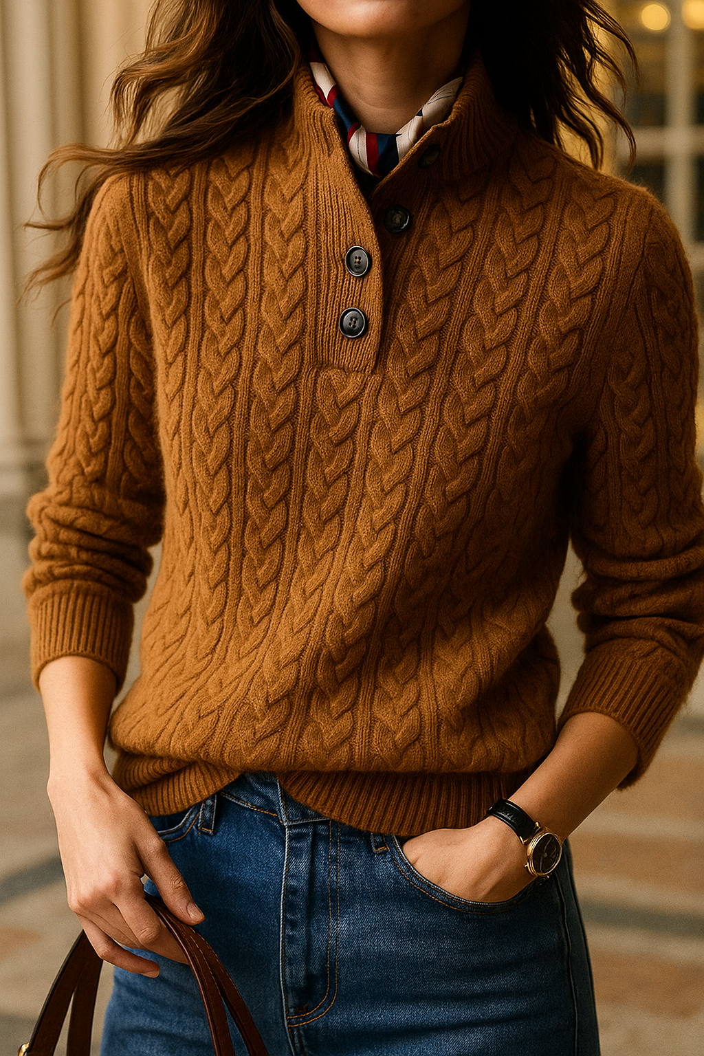 Evelyn | Cashmere Henley Sweater