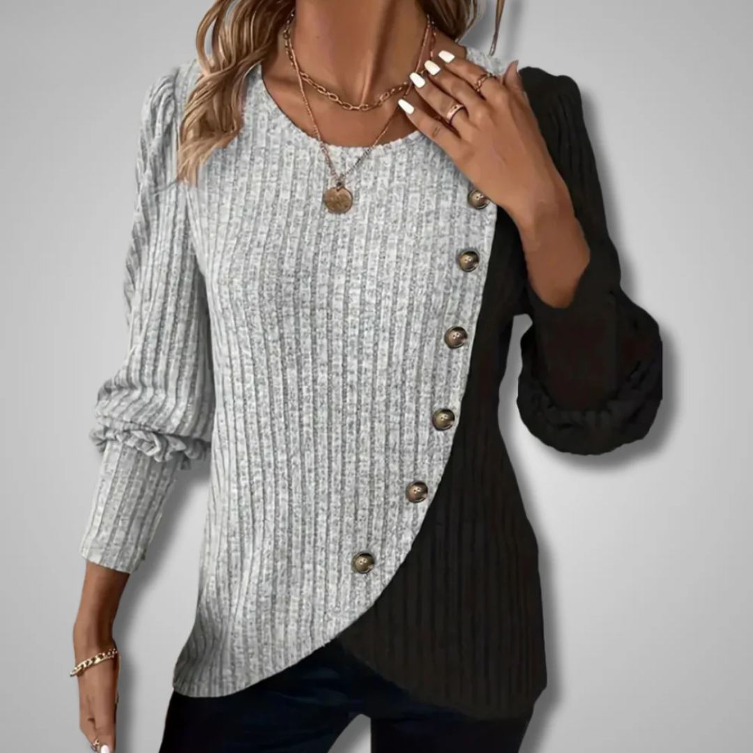 Lena | Elegant Button-Knit Top