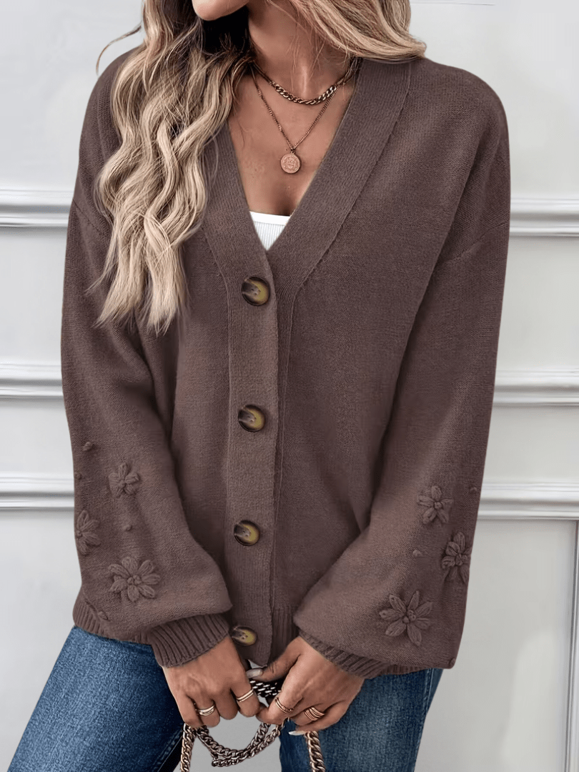 Arlene | Elegant Floral Knit Cardigan