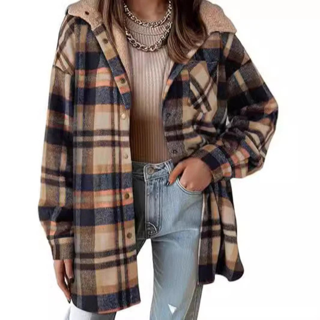 Cheryl | Cozy Hooded Plaid Jacket