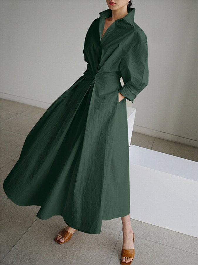 Isabelle | Refined Maxi Shirt Dress