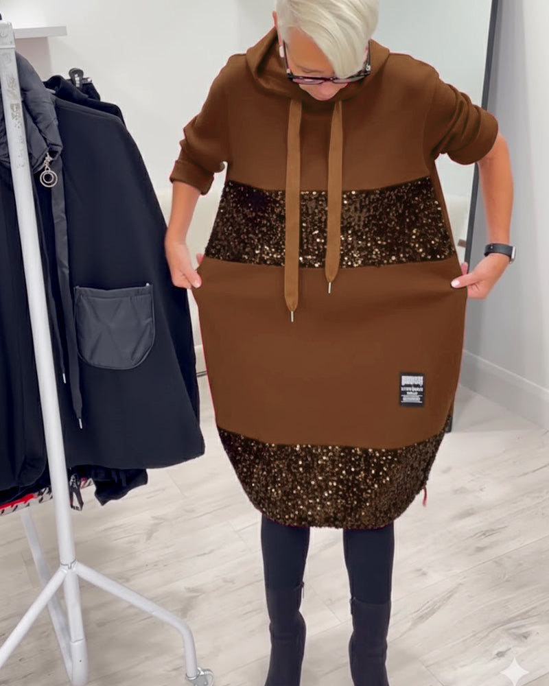 Lucinda | Sparkle Hooded Sweater Dress