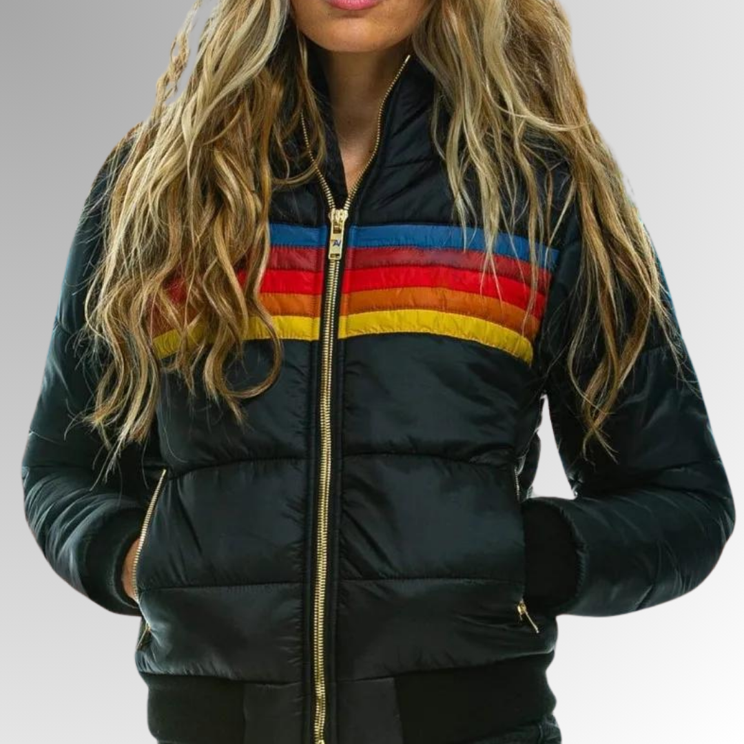 Marietta | Zip-Up Jacket with Rainbow Stripes
