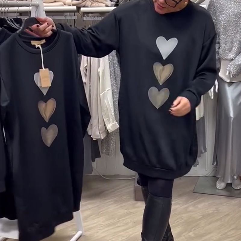 Francine | Heart Print Sweatshirt