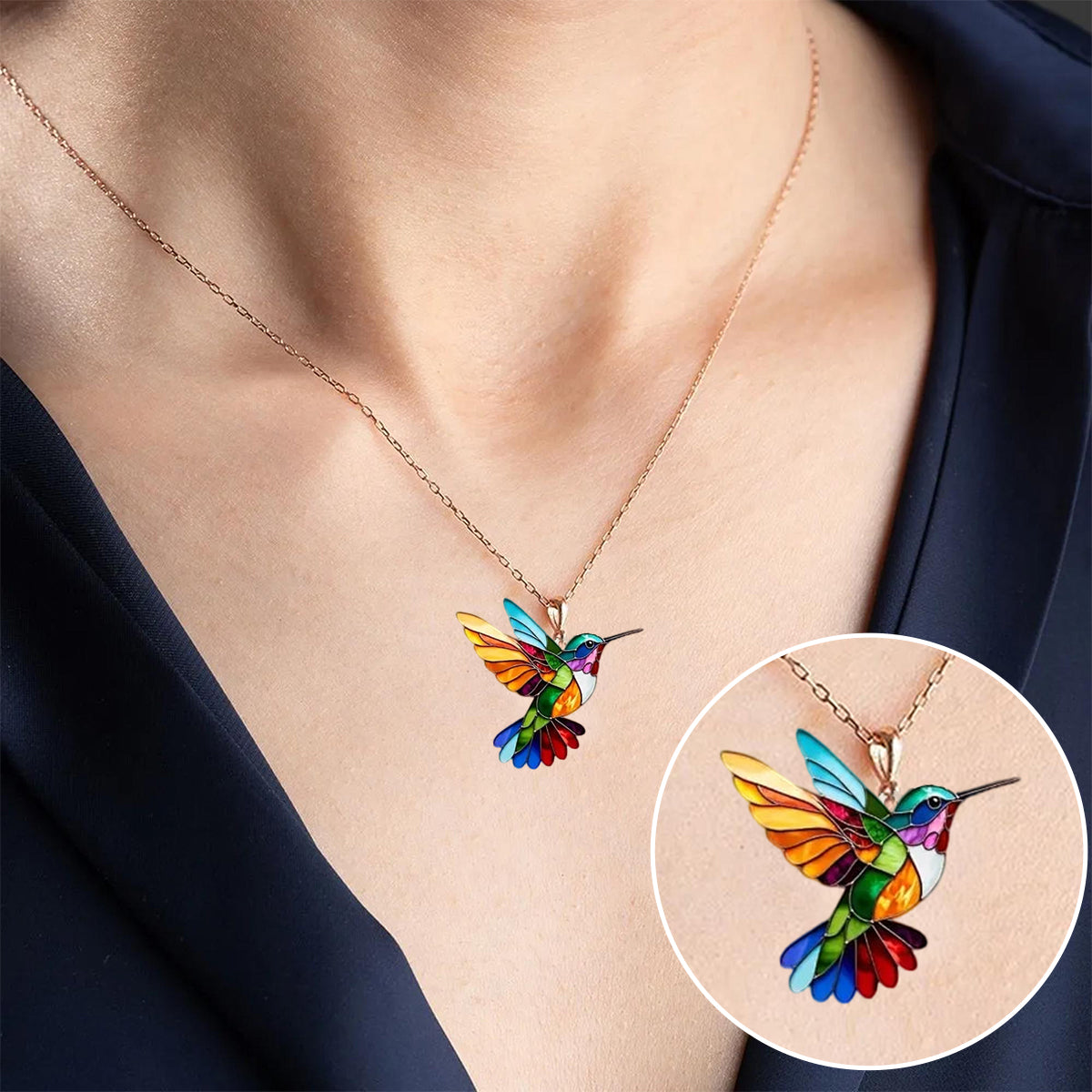 Graceful Peacock Pendant Necklace