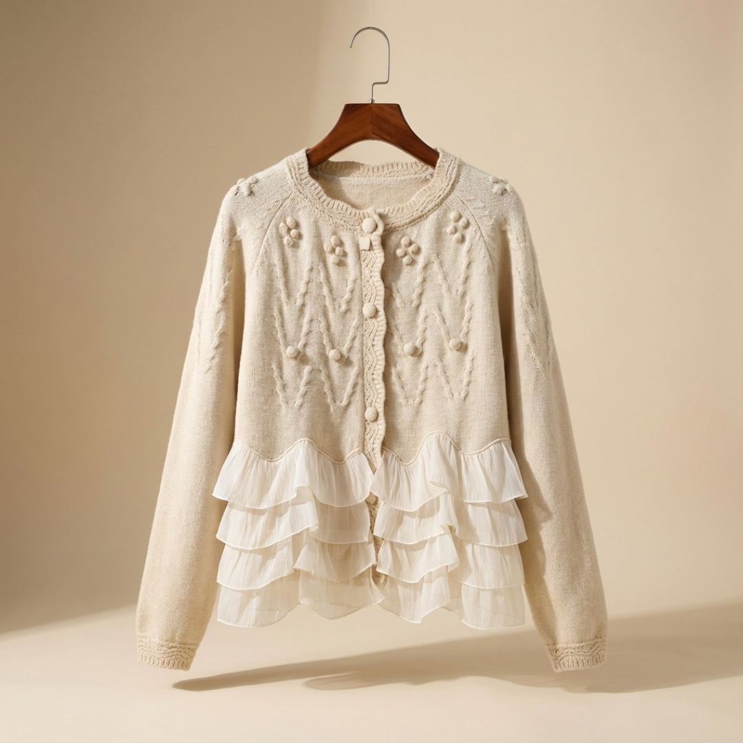 Evelyn | Soft Ruffle Knit Cardigan