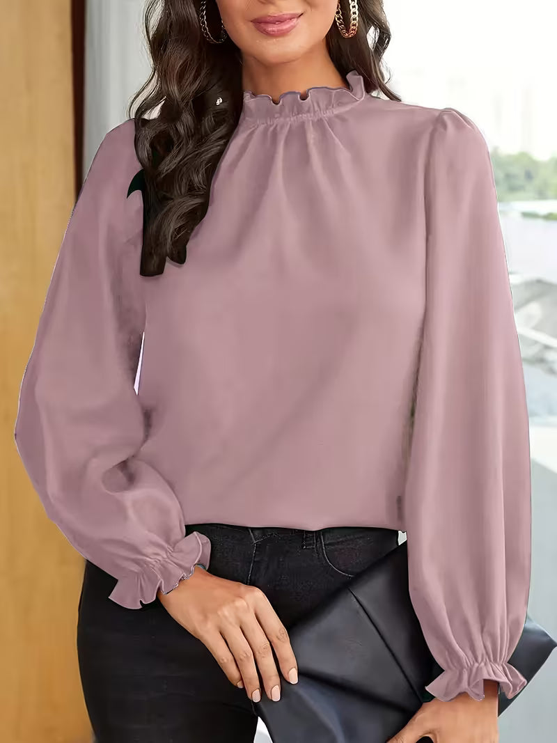 Eleanor | Elegant Ruffle-Neck Blouse