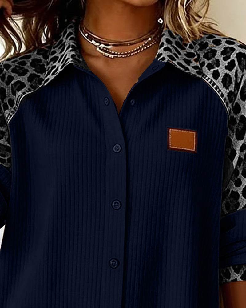 Moira | Leopard Print Button-Down Collar Shirt
