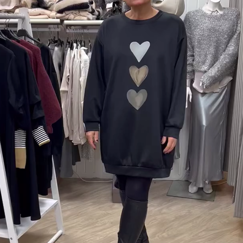 Francine | Heart Print Sweatshirt