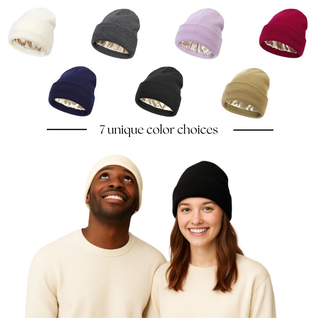 Elegant Winter Satin-Lined Beanie