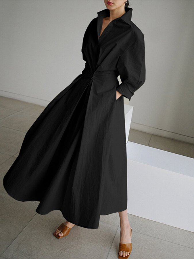 Isabelle | Refined Maxi Shirt Dress