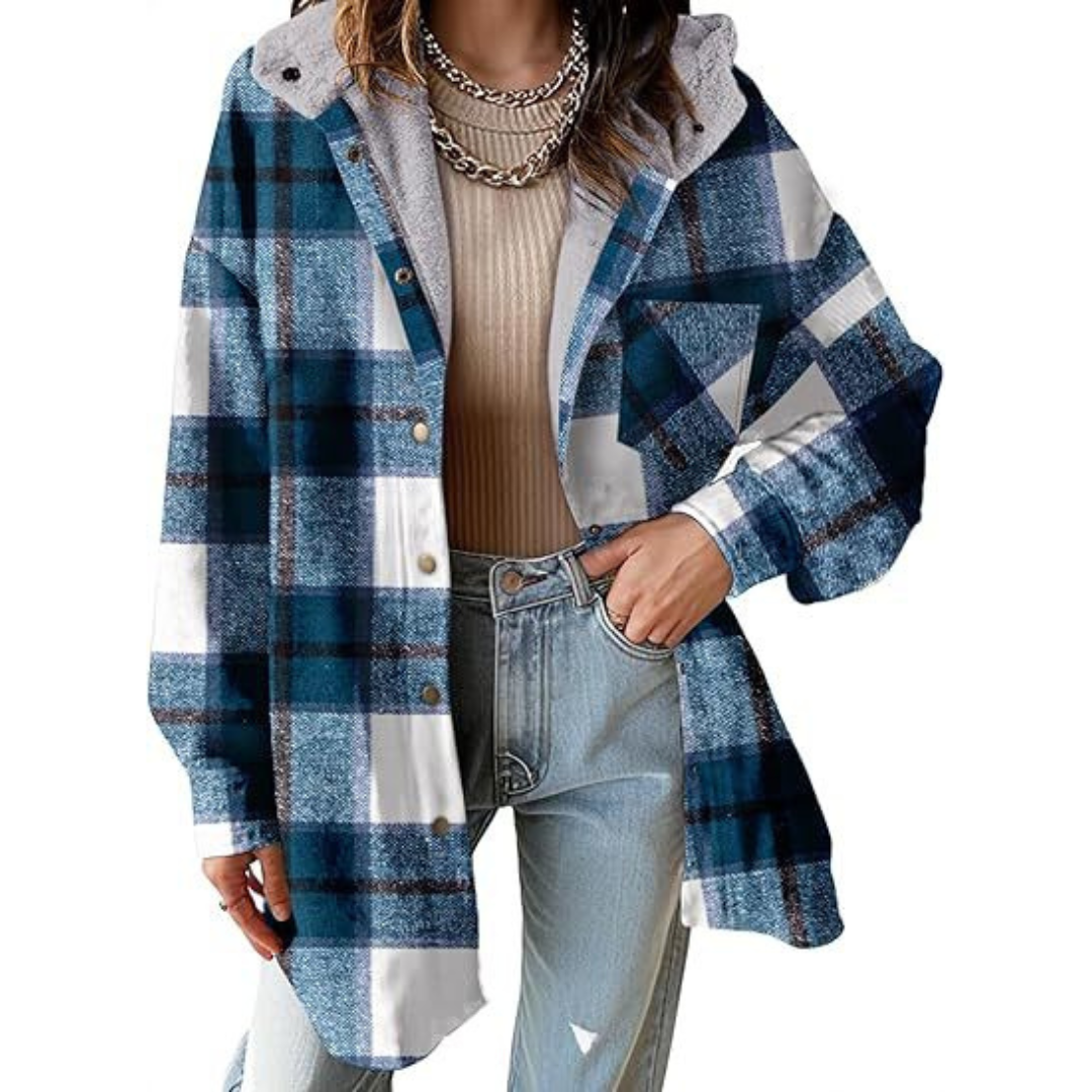 Cheryl | Cozy Hooded Plaid Jacket