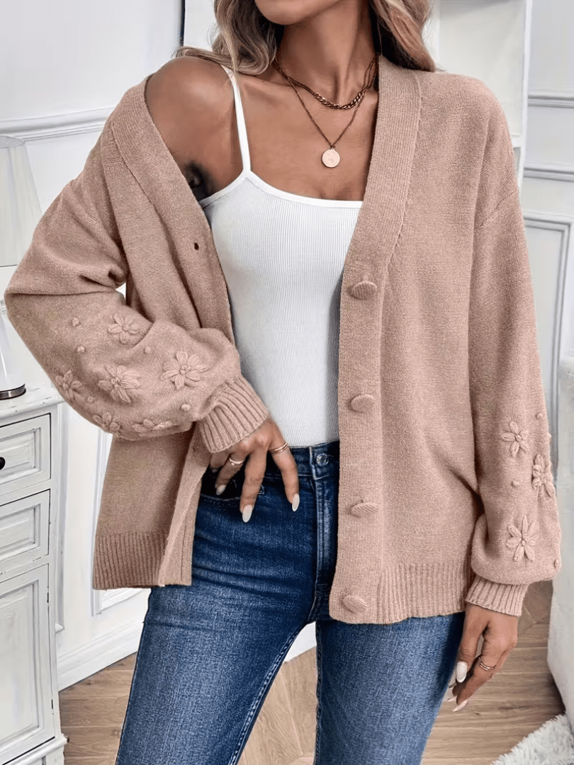 Arlene | Elegant Floral Knit Cardigan