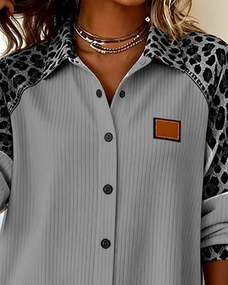 Moira | Leopard Print Button-Down Collar Shirt