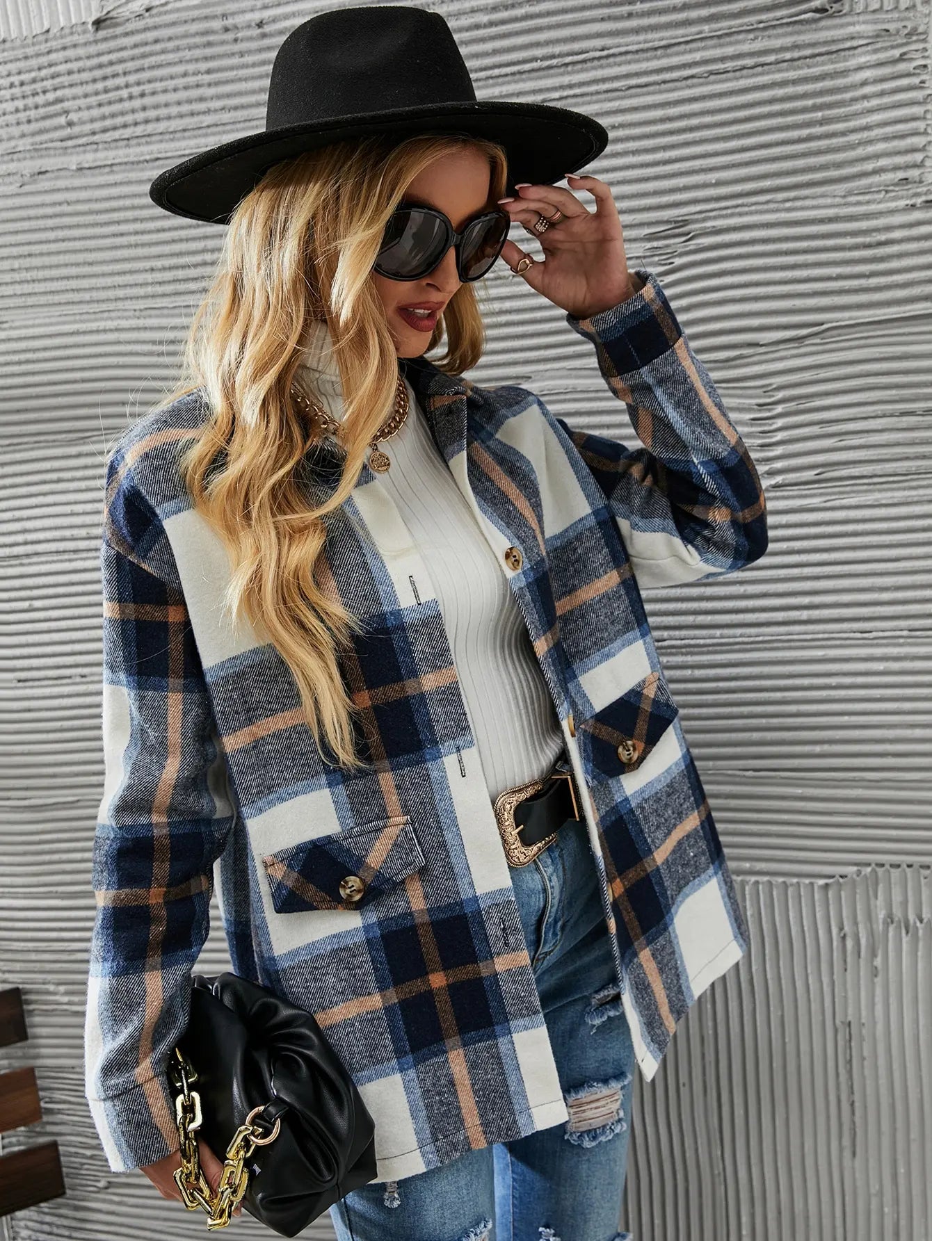 Kelly | Stylish Plaid Blazer Jacket