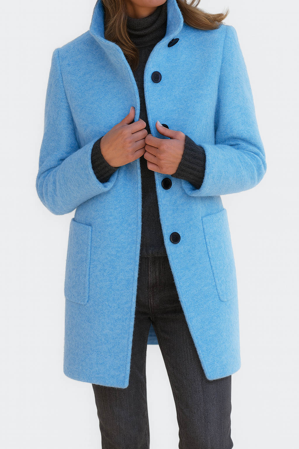 Marisol | High-Neck Wool Blend Coat