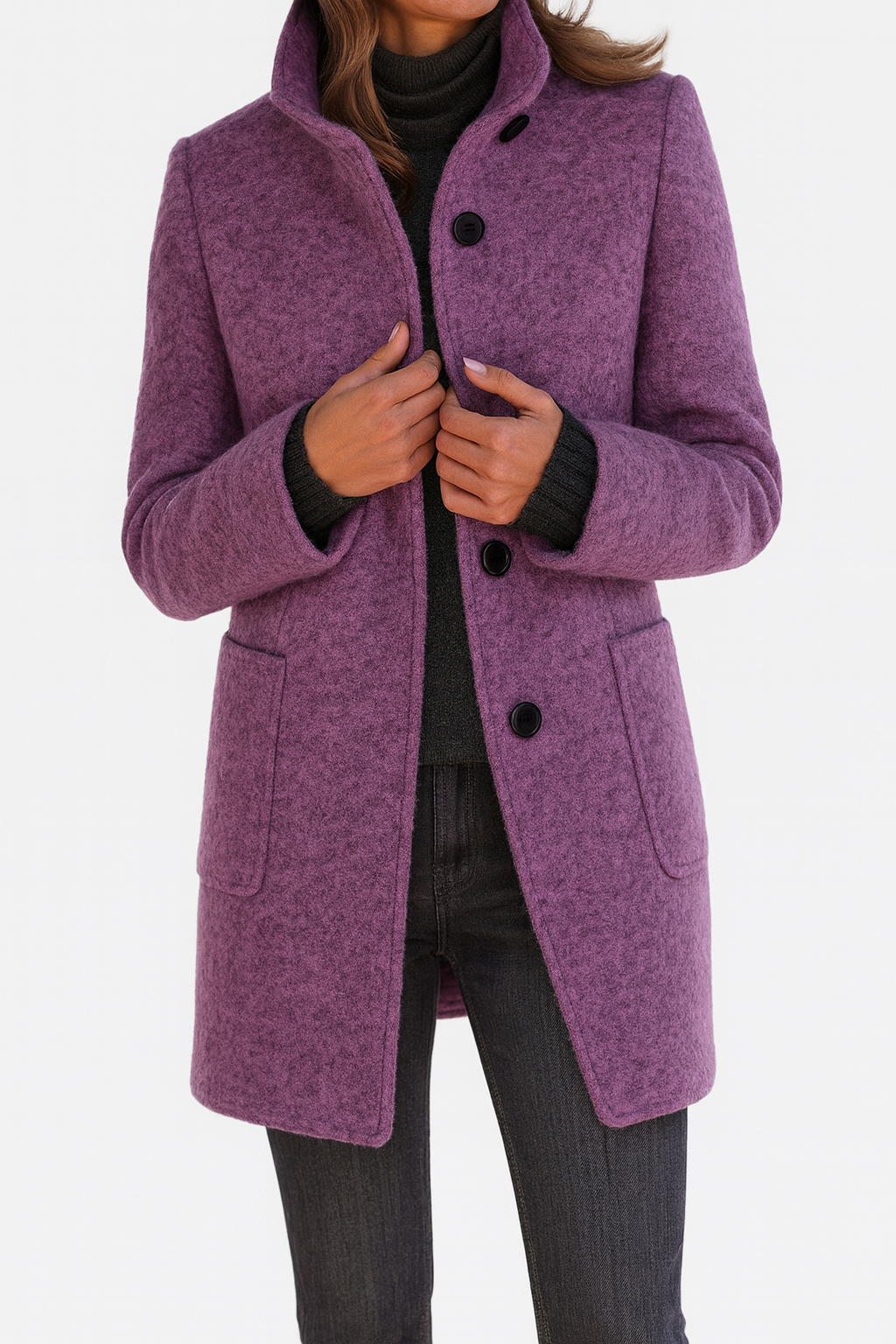 Marisol | High-Neck Wool Blend Coat