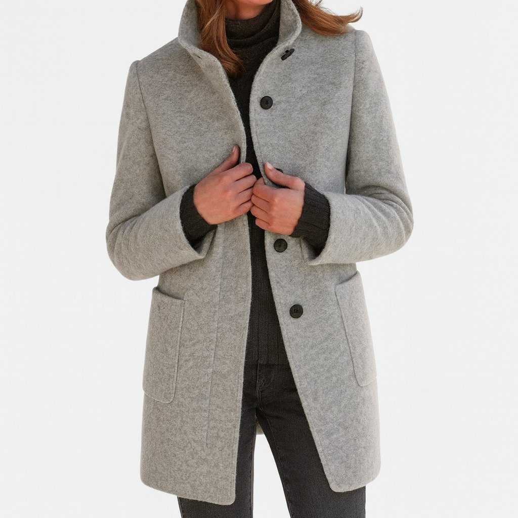 Marisol | High-Neck Wool Blend Coat