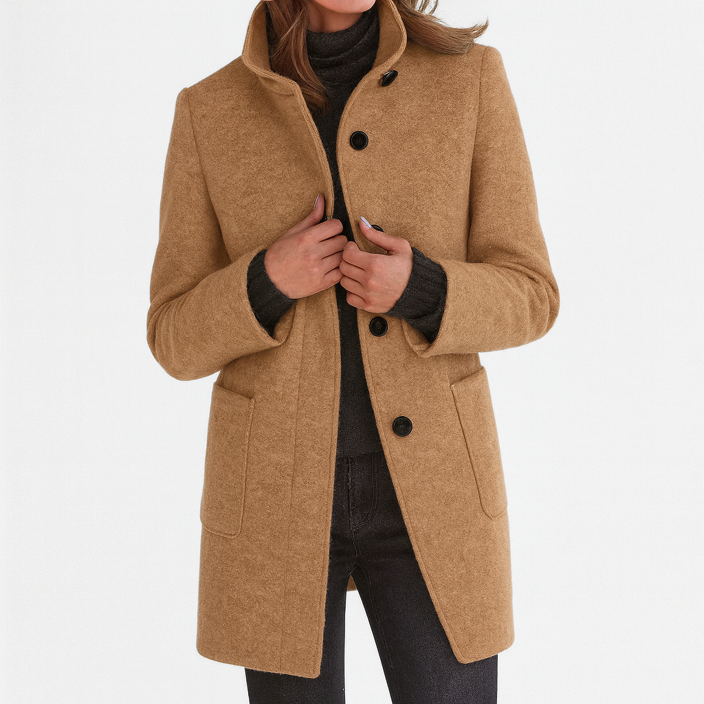 Marisol | High-Neck Wool Blend Coat