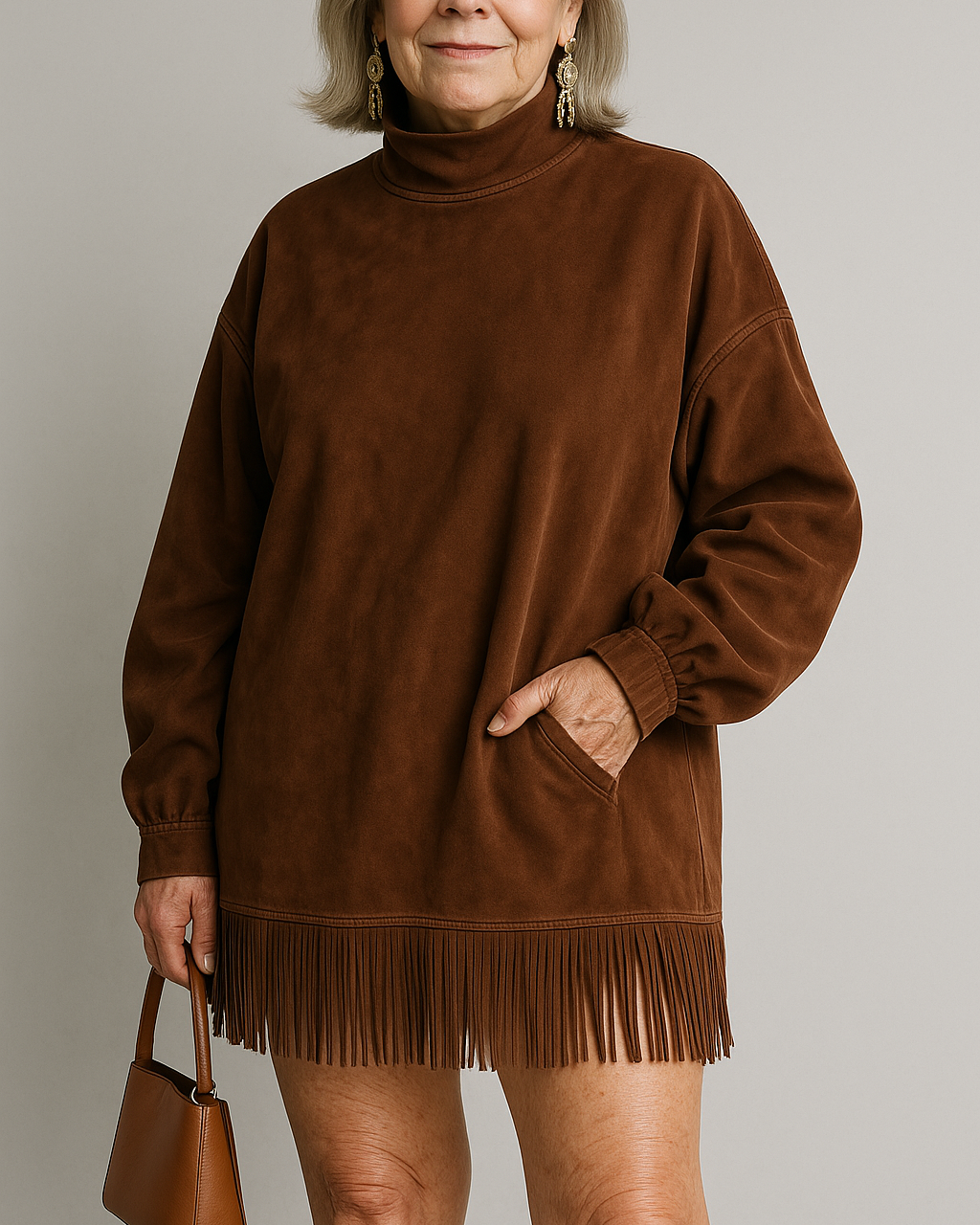 Judith | Cozy Suede Fringe Dress