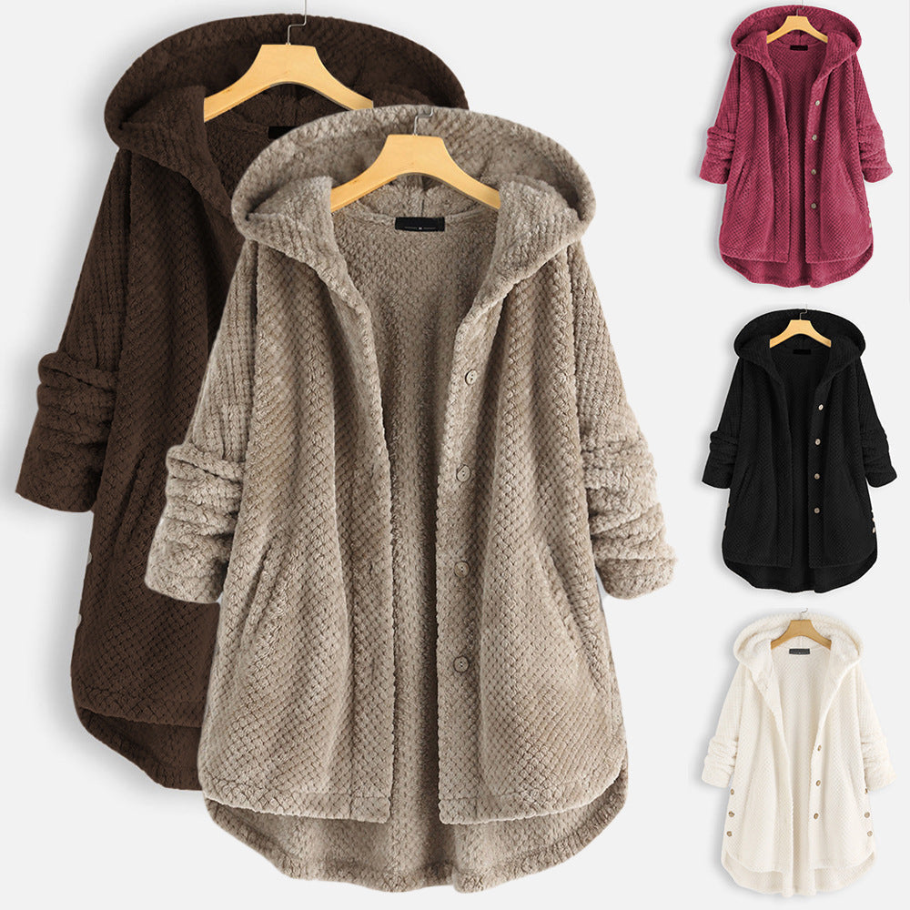 Janie | Cozy Button Fleece Coat