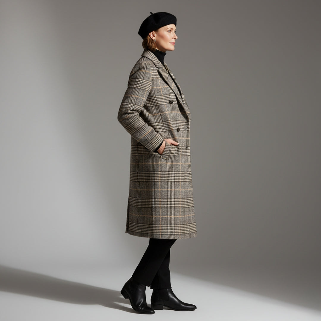 Kathleen | Timeless Plaid Wool Coat