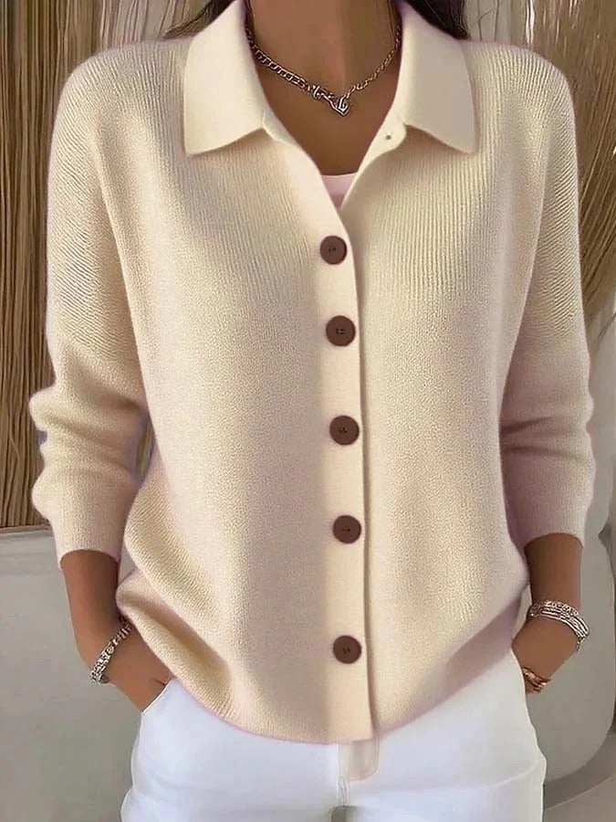 Rhosalyn | Chic Shirt Collar Cardigan