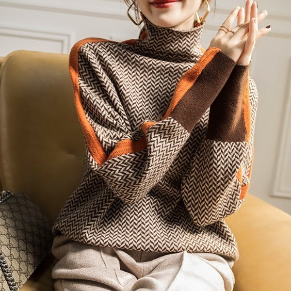 Judy | Classic Striped Turtleneck Sweater