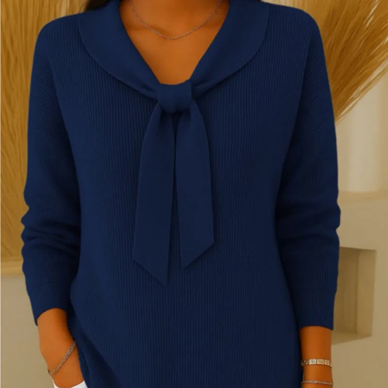 Margaret | Classic Bow-Neck Knit Top