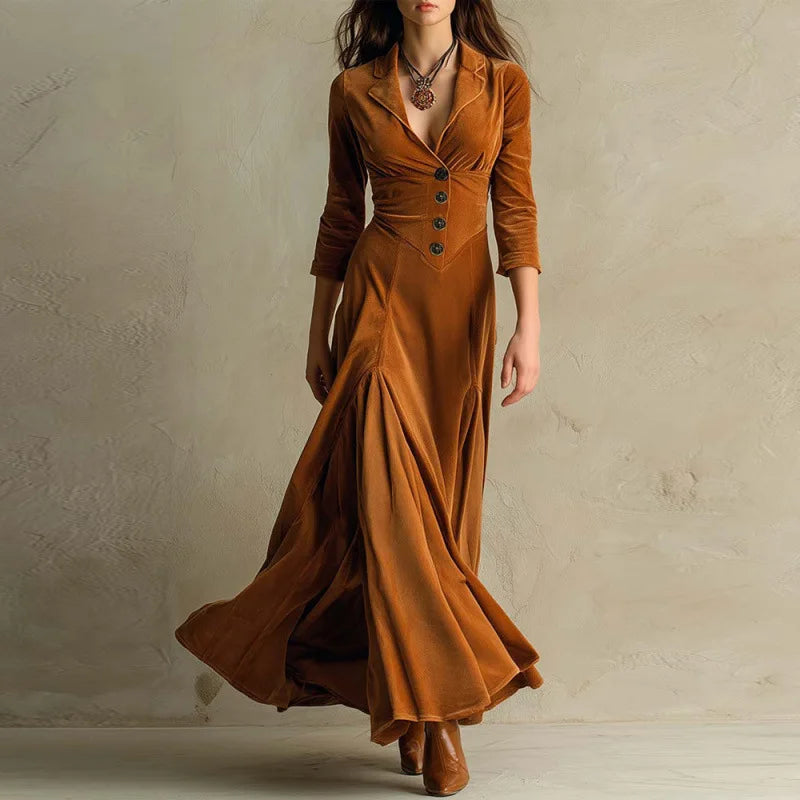 Katrina | Long Velvet Dress