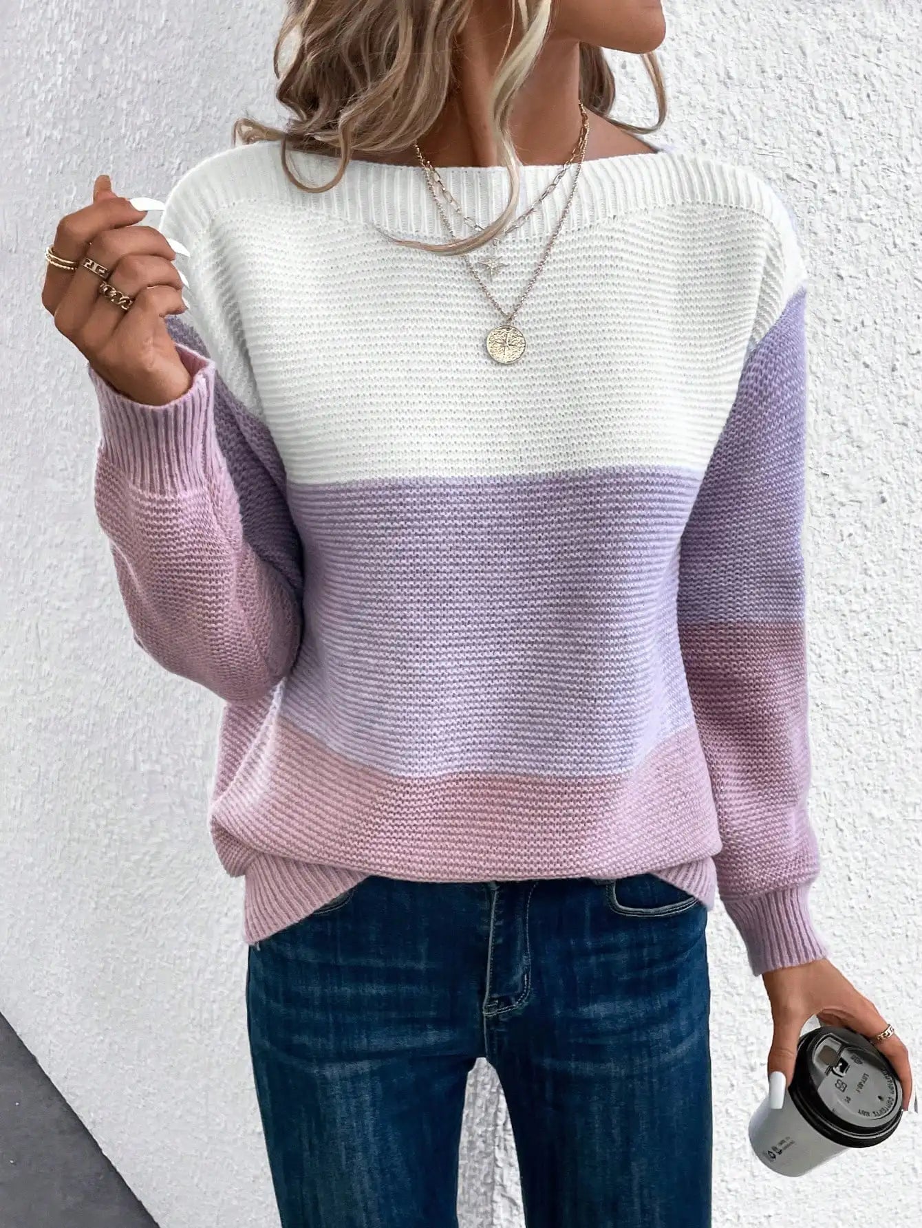 Cecelia | Easy-Drape Ombre Knit Sweater