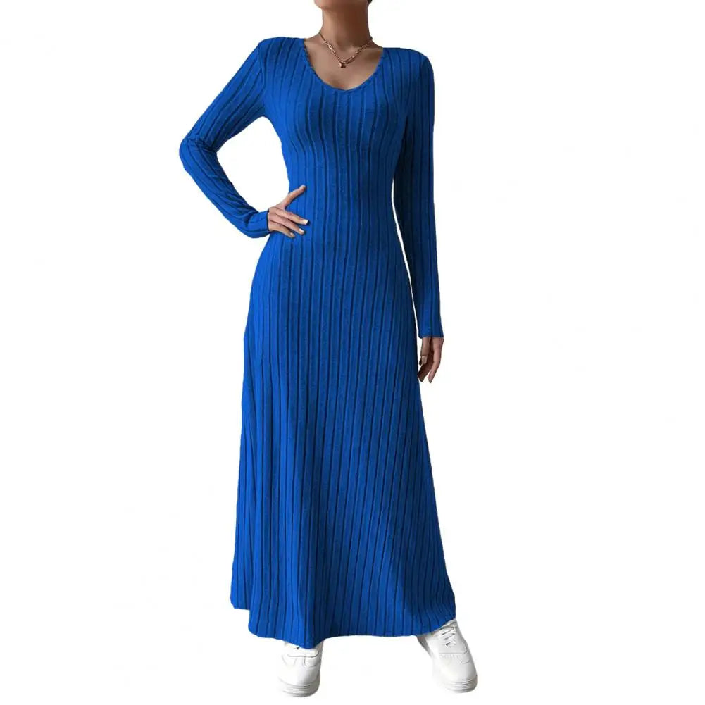 Amelia | Elegant Ribbed Knit Maxi Dress