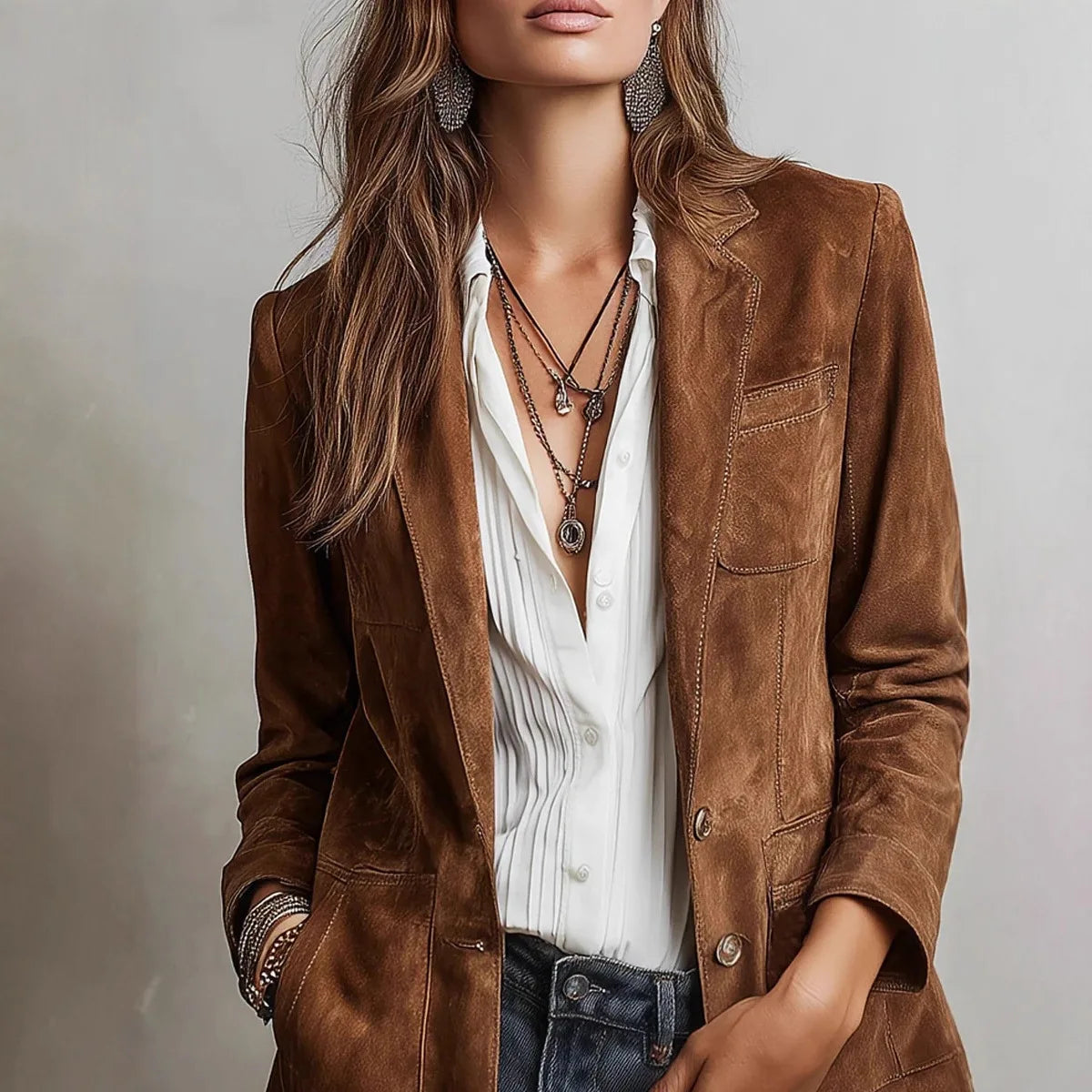 Helen | Elegant Suede Blazer Jacket