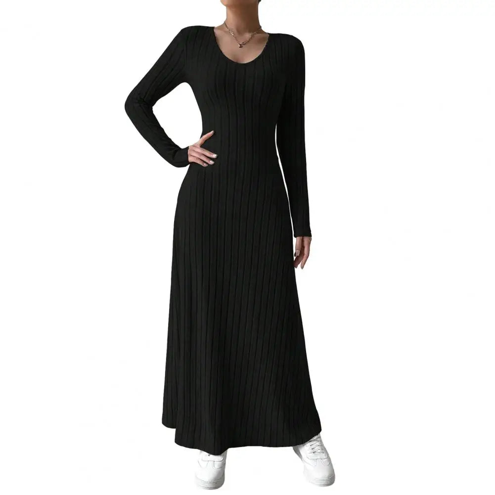 Amelia | Elegant Ribbed Knit Maxi Dress