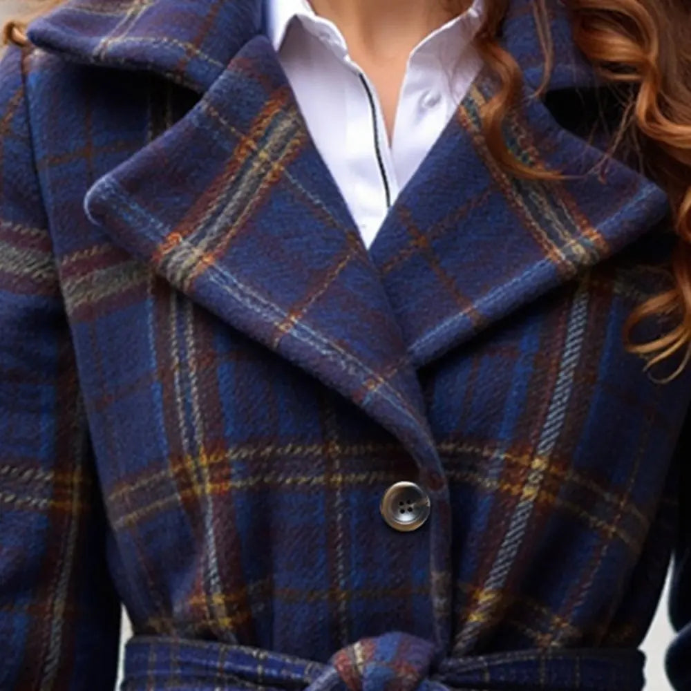 Jenni | Classic Plaid Wool Coat