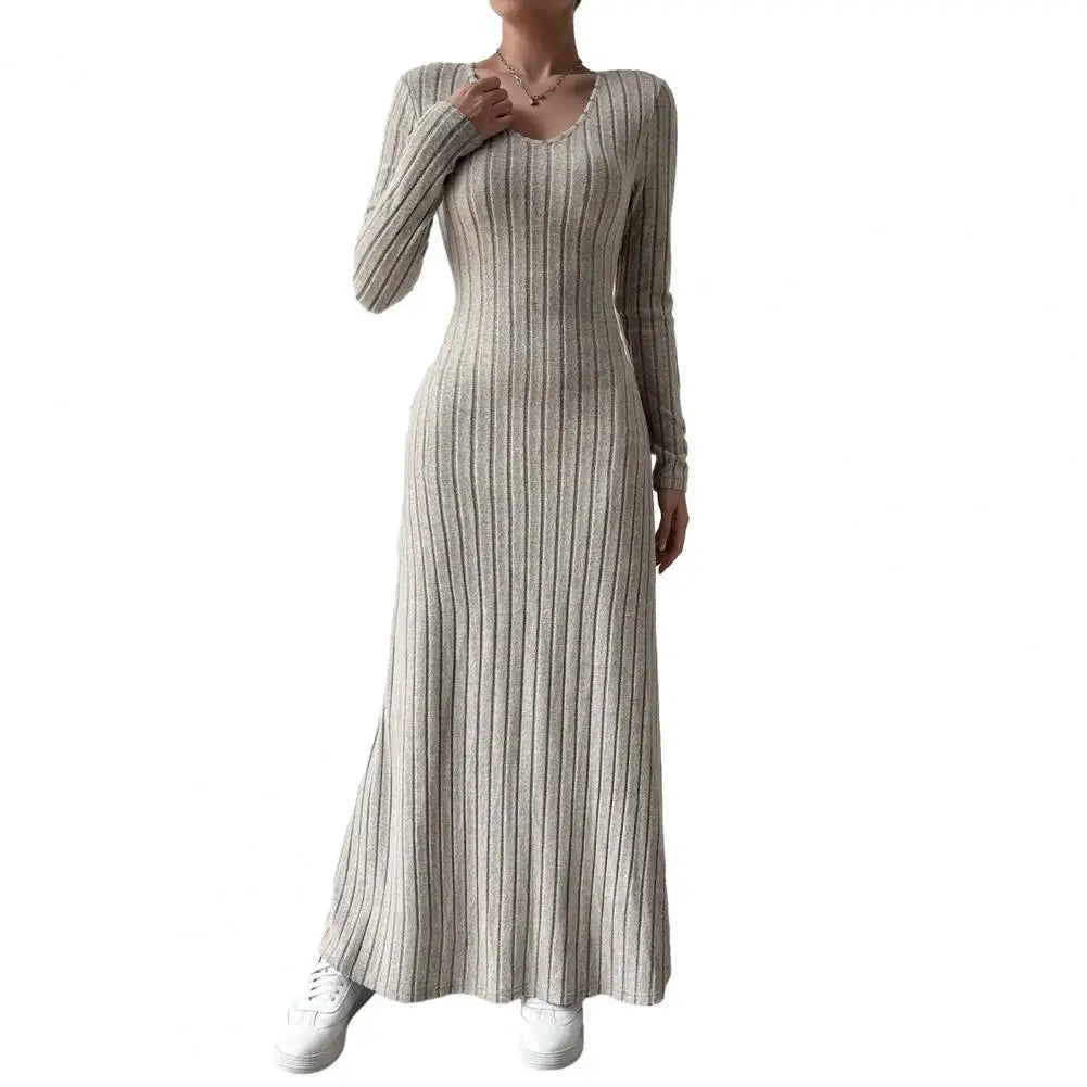 Amelia | Elegant Ribbed Knit Maxi Dress