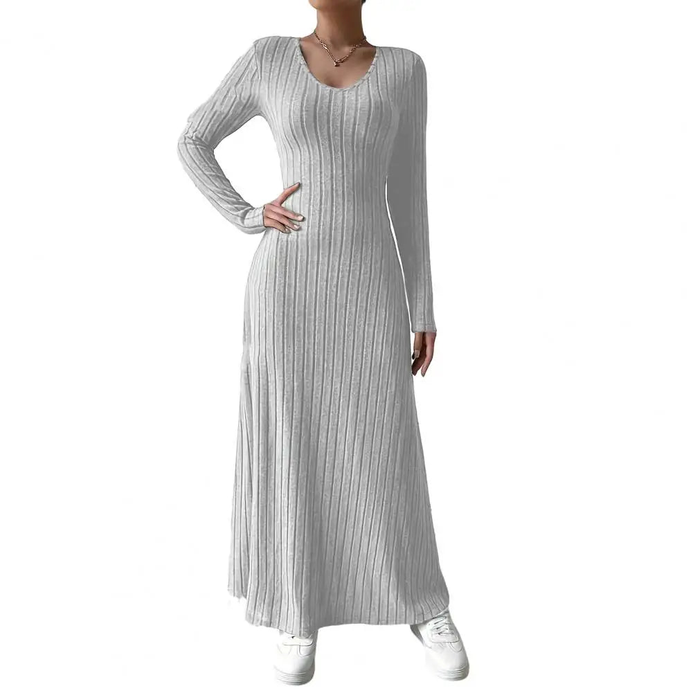 Amelia | Elegant Ribbed Knit Maxi Dress