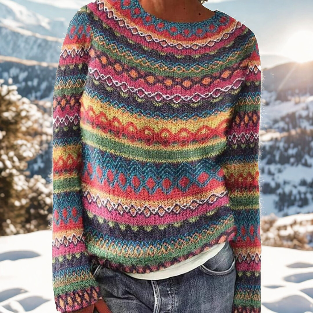 Liv β Winter Sweater with Nordic Shoulder Pattern