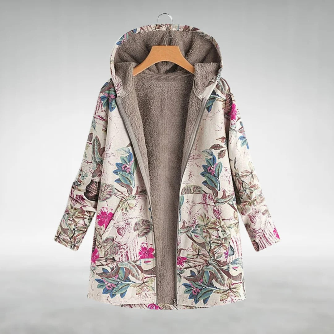 Margery | Elegant Floral Fleece Jacket