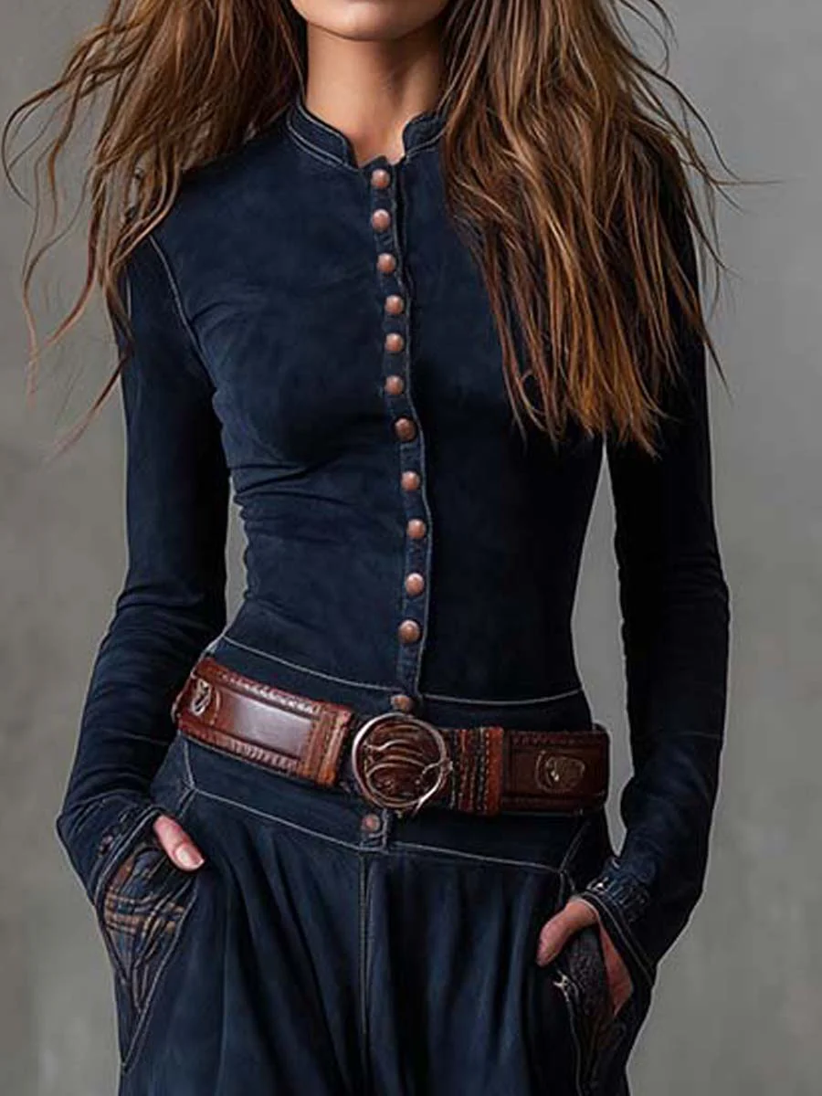 Helena | Elegant Suede Patchwork Dress