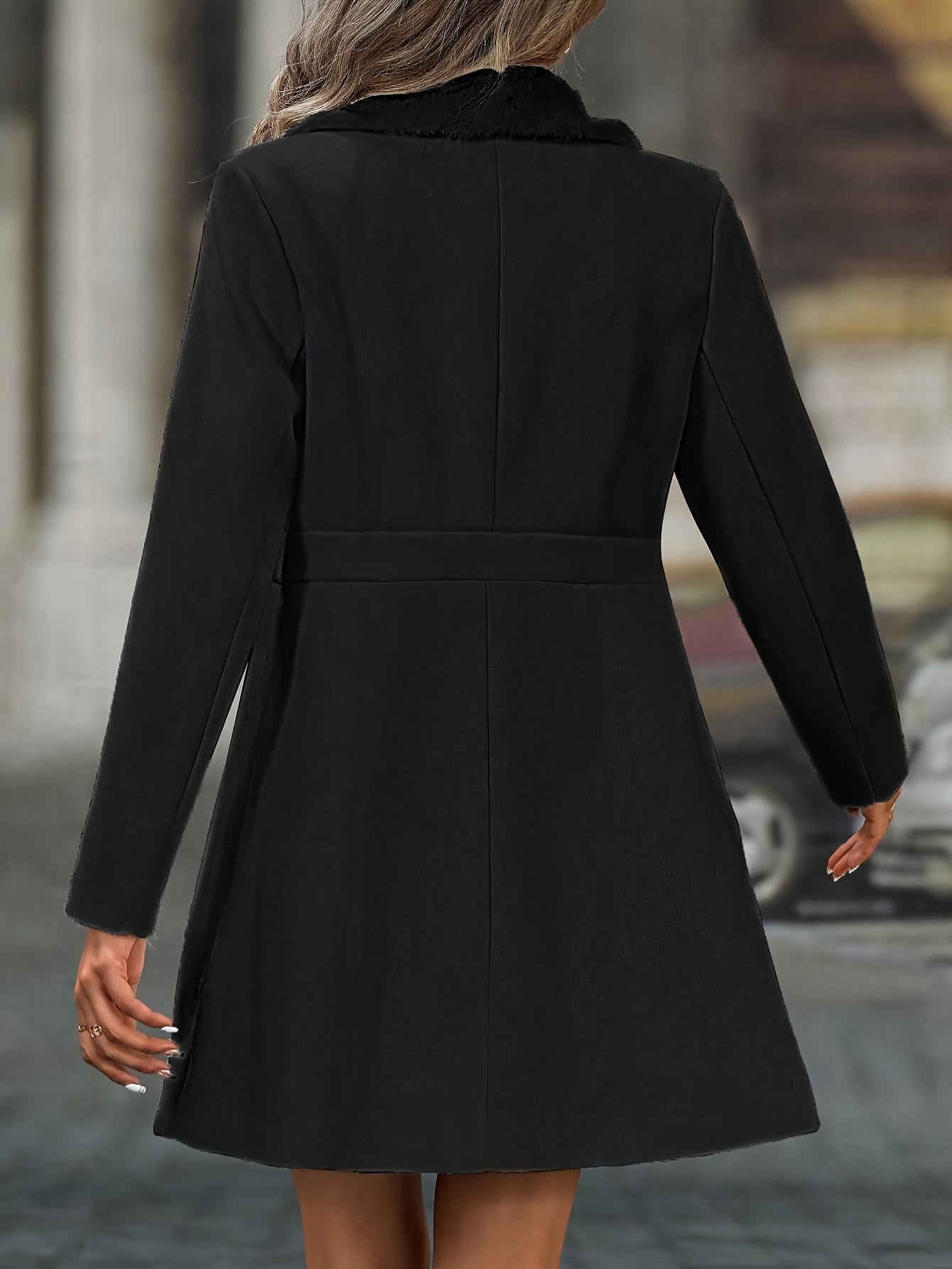 Julia | Two-Tone Spliced Collar Coat