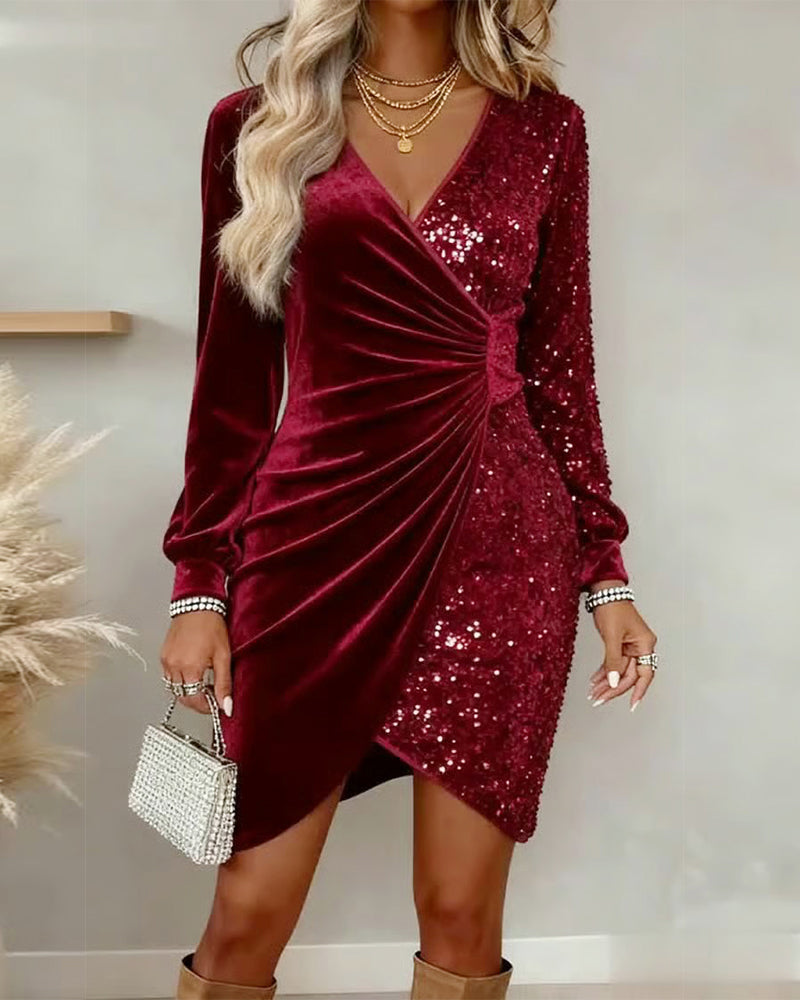 Emilia | Elegant Velvet Sequin Dress